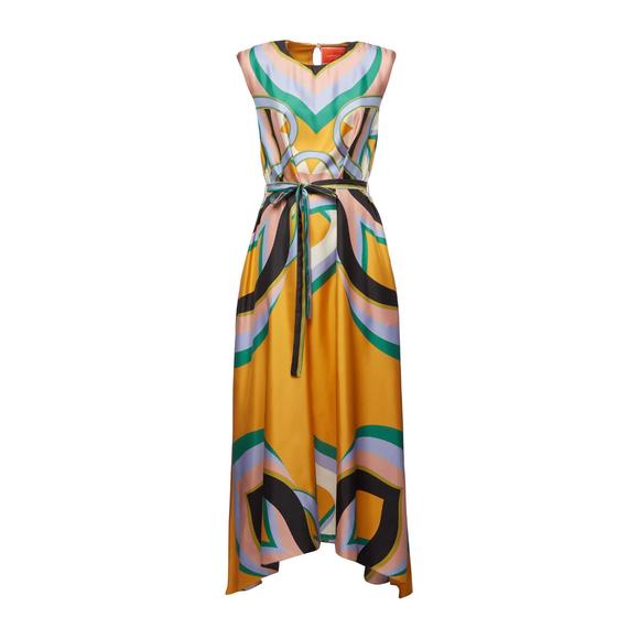 NEW LA DOUBLEJ san carlo dress in macro plates placed arancio - Picture 4 of 5